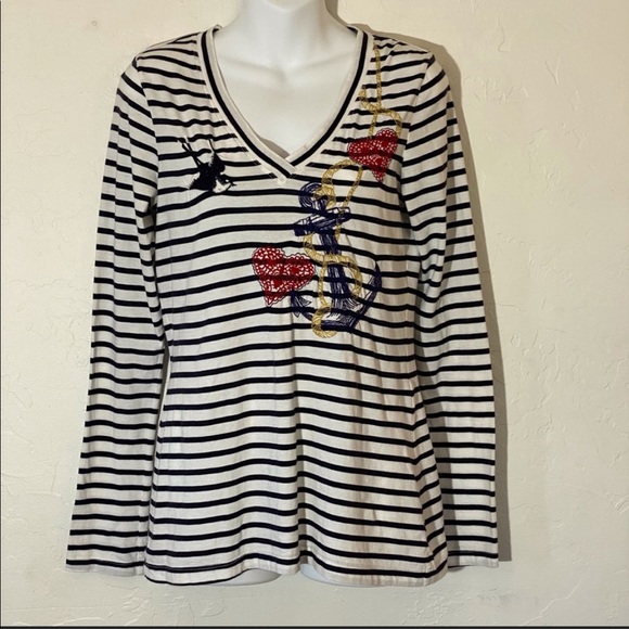 Johnny Was Tops - JWLA Embroidered long sleeve tee